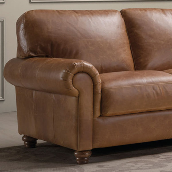 Portofino 2 Seat Italian Leather Sofa | Old Ranch Brown