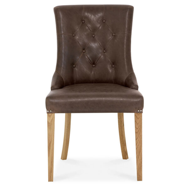 Scarborough Rustic Oak Scoop Dining Chair | Espresso | Pair