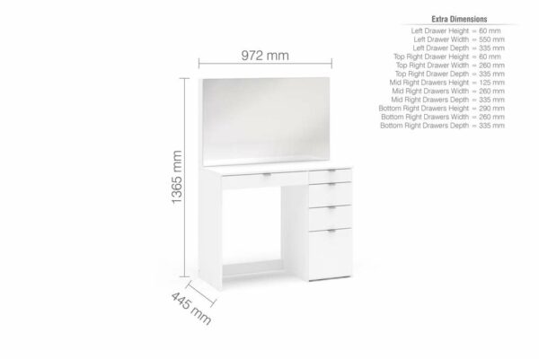 5 Drawer Dressing Table | White