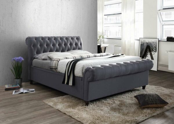 Portrush Double Side Ottoman Bed | Charcoal Grey