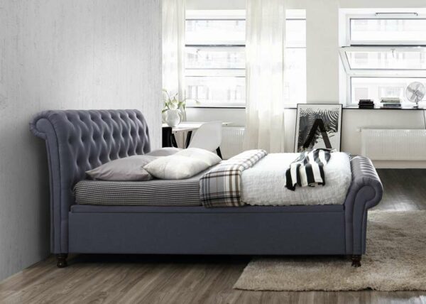 Portrush Double Side Ottoman Bed | Charcoal Grey
