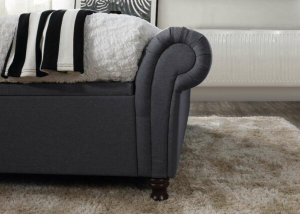 Portrush Double Side Ottoman Bed | Charcoal Grey