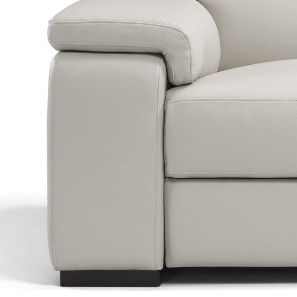 Ancona Italian Leather 3 Seat Sofa | Light Grey | Clearance