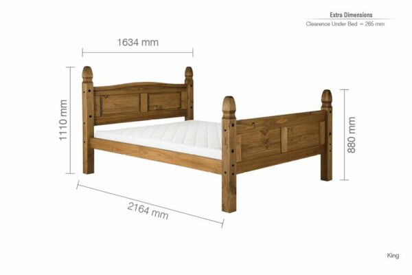 Hallglen High End King Bed | Pine