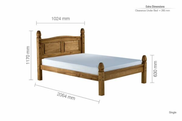 Hallglen Low End Single Bed | Pine