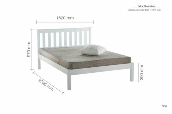 Hurlford King Bed | White