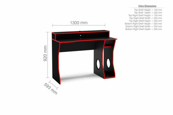 Enzo Gaming Computer Desk | Black & Red