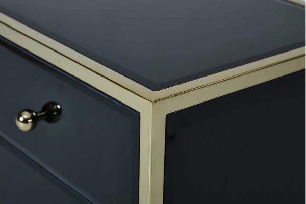 Khobi 2 Drawer Bedside | Black & Gold