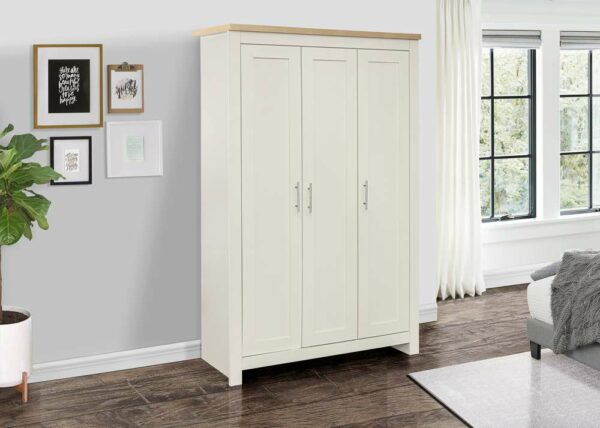 Cullercoats 3 Door Wardrobe | Cream & Oak