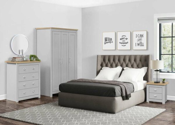 Cullercoats 2 Drawer Bedside | Grey & Oak