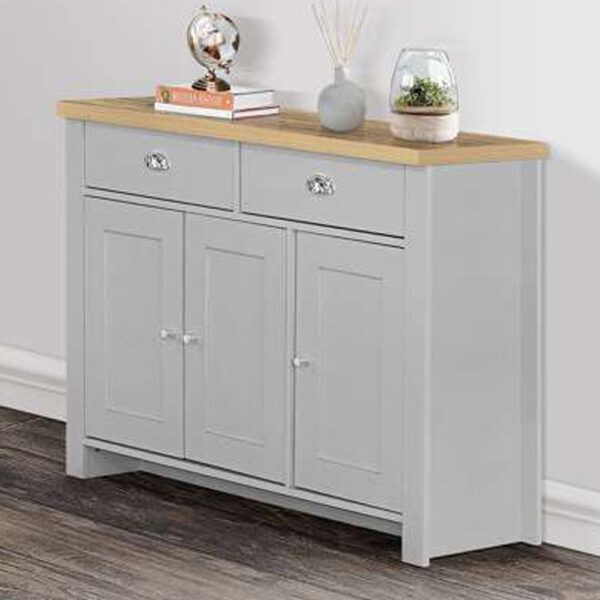 Cullercoats 3 Door 2 Drawer Sideboard | Grey & Oak