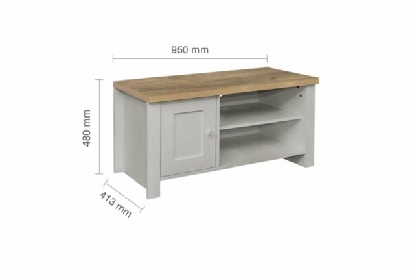 Cullercoats Small TV Unit | Grey & Oak