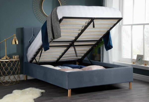 Paisley Double Ottoman Bed | Grey