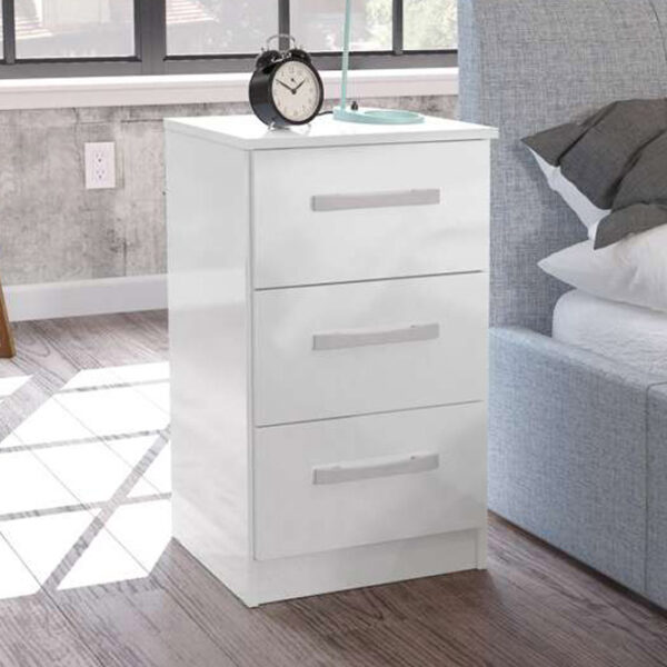 Bali 3 Drawer Bedside | White