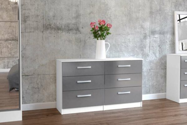 Bali 6 Drawer Chest | White & Grey