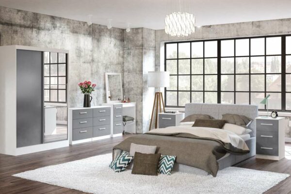 Bali 3 Drawer Dressing Table | White & Grey