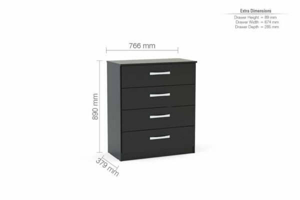 Bali 4 Drawer Chest | Black