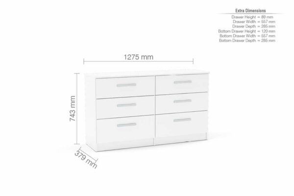 Bali 6 Drawer Chest | White
