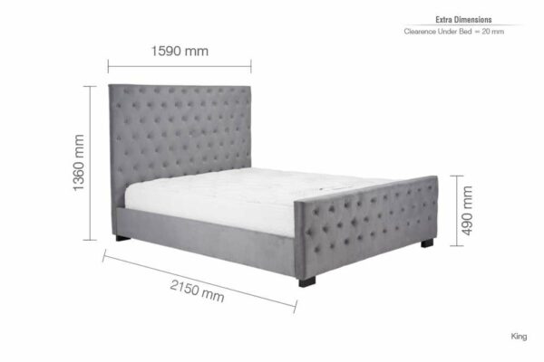 Peebles King Bed | Grey