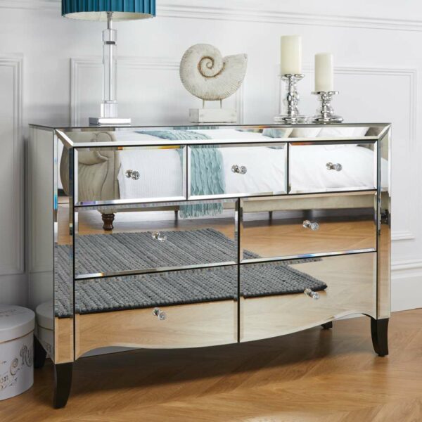 Silver Inza 3 Over 4 Chest | Mirrored