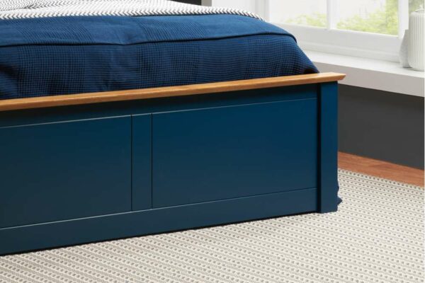 Denbeigh King Ottoman Bed | Navy Blue