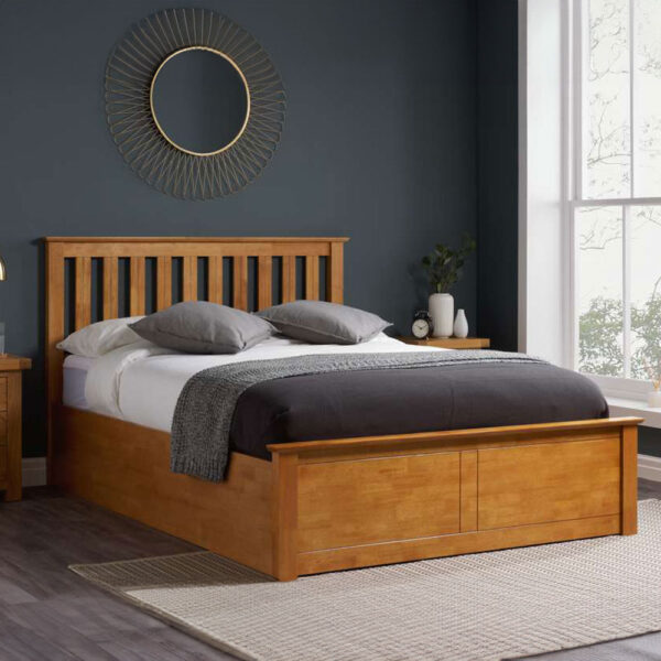 Denbeigh King Ottoman Bed | Oak