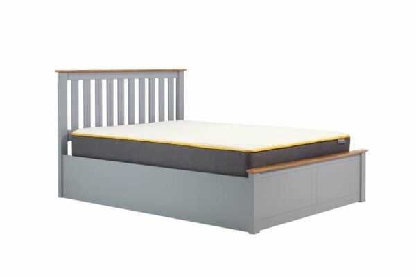 Denbeigh Small Double Ottoman Bed | Stone Grey