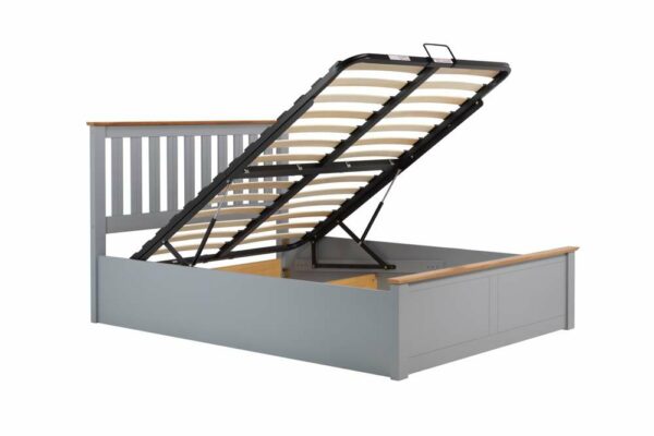 Denbeigh Small Double Ottoman Bed | Stone Grey