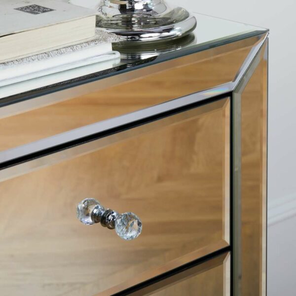 Silver Inza 3 Over 4 Chest | Mirrored