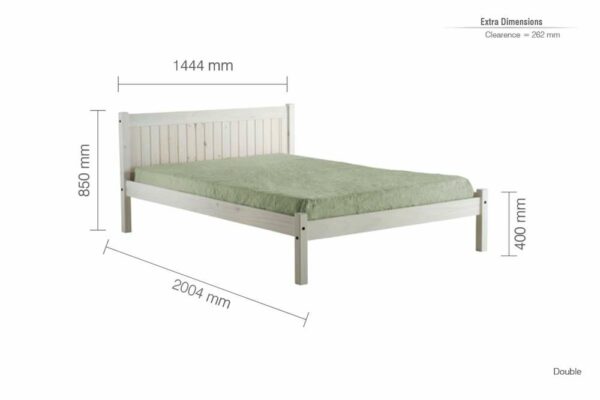 Neath Double Bed | White
