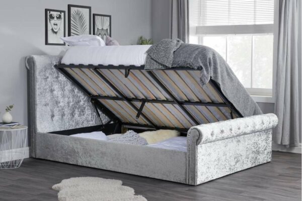 Crewe King Ottoman Bed | Grey
