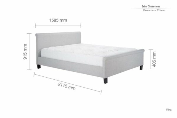 Ealing King Bed | Grey