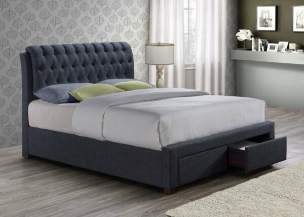 Fazeley King Bed | Charcoal Grey