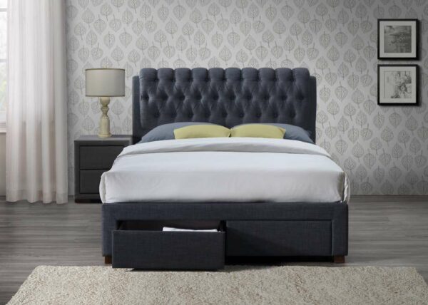Fazeley King Bed | Charcoal Grey