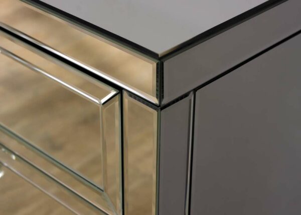 Silver Rugeley 3 Drawer Bedside | Mirrored