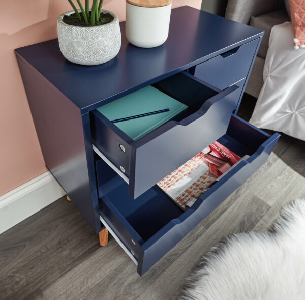 Blue Kathmandu 2 Over 2 Chest Of Drawers | Nightshadow | Self Assembly