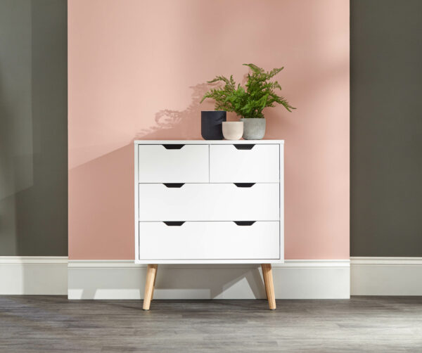 Kathmandu 2 Over 2 Chest Of Drawers | White | Self Assembly