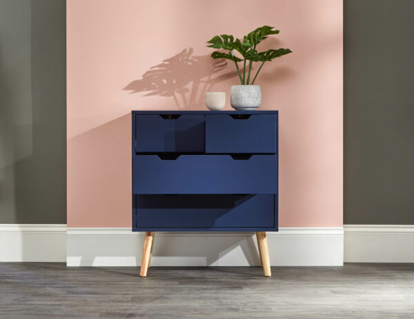 Blue Kathmandu 2 Over 2 Chest Of Drawers | Nightshadow | Self Assembly