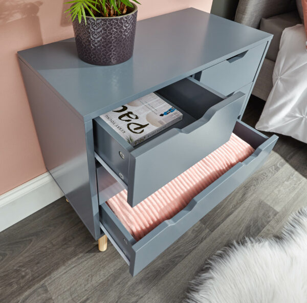 Kathmandu 2 Over 2 Chest Of Drawers | Dark Grey | Self Assembly