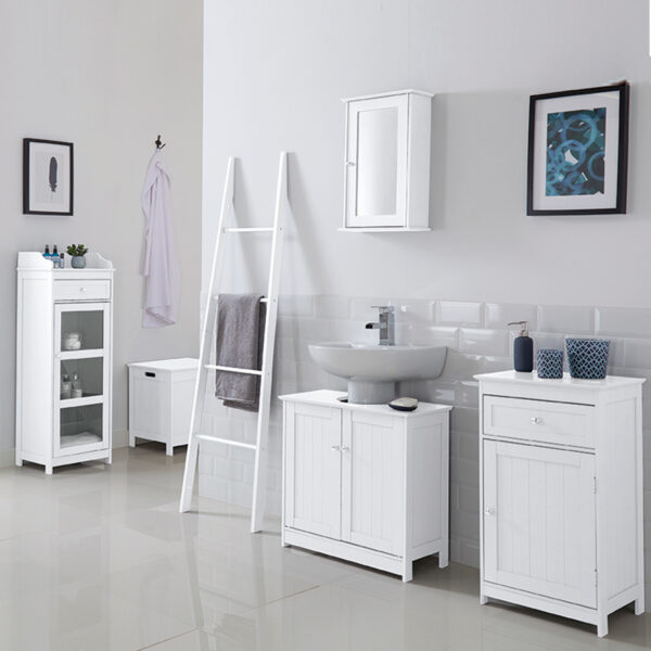 Borough Wall Cabinet With Mirror | White | Self Assembly