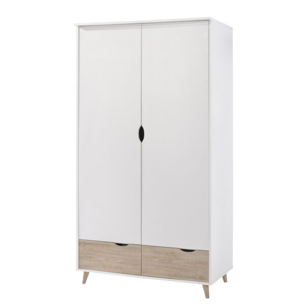 Bayswater 2 Door Wardrobe | White | Oak