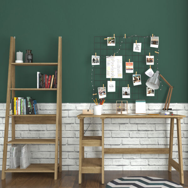Crossharbour Corner Ladder Shelving Oak | Self Assembly