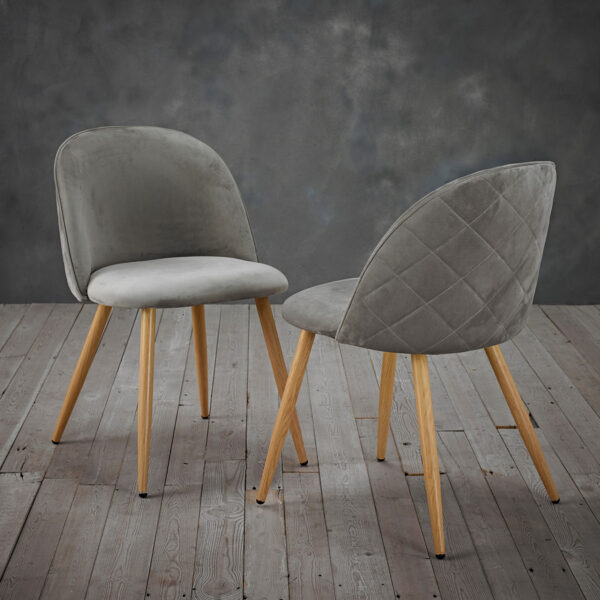 Finchley Pair of Dining Chairs | Grey