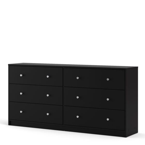 Elegance Chest of 6 Drawers (3+3) in Black | Self Assembly