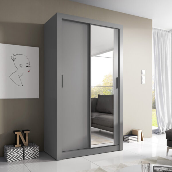 Durango 120cm  Sliding Door Wardrobe | Matt Grey