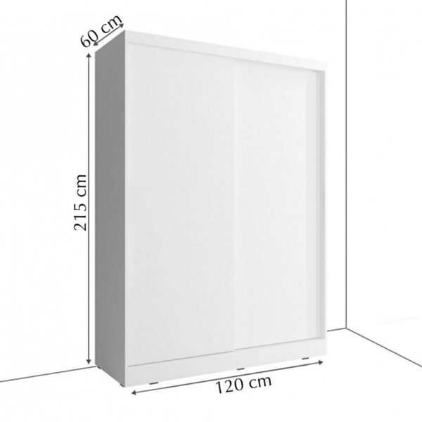 Durango 120cm  Sliding Door Wardrobe | Matt Grey