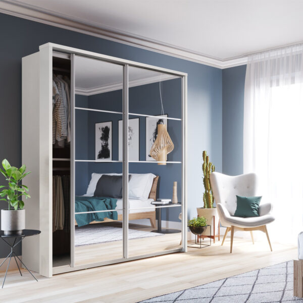 Durango 180cm  Sliding Door Wardrobe | Matt White