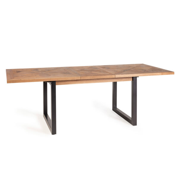 Calgary 6-8 Seat Extending Dining Table & 6 Petrol Blue Velvet Fabric Chairs | 190 - 240cm