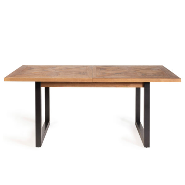 Calgary 6-8 Seat Extending Dining Table & 6 Petrol Blue Velvet Fabric Chairs | 190 - 240cm