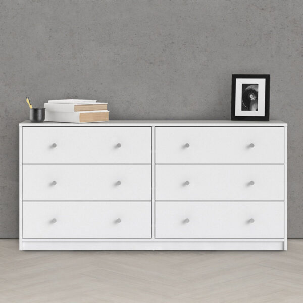 Elegance Chest of 6 Drawers (3+3) in White | Self Assembly